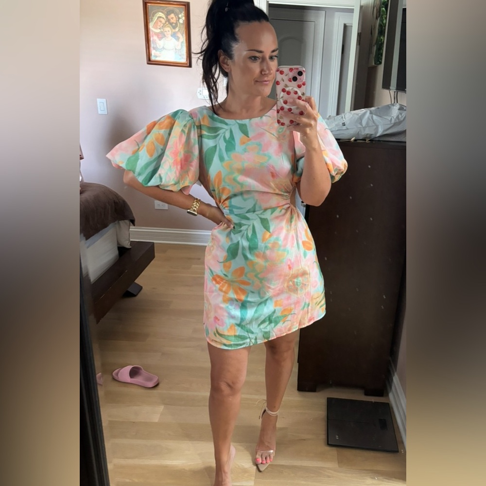 Floral Puff Sleeve Dress